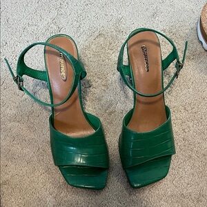 Maurices Emerald Green Croc-Embossed Sandals